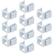 10 Pcs Blank Keystone Snap-In Insert For F-Type Coax Connector Wall Plate White picture