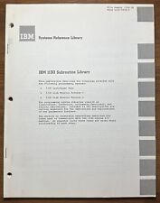 Vintage 1969 IBM Systems Reference Library 1130 Subroutine Library 138 Page Book picture