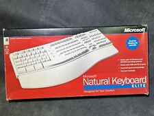 Vintage Microsoft Natural Elite Keyboard White Ergonomic Original Box Windows 98 picture