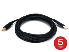 Monoprice USB Type-A to USB Type-B 2.0 Cable - 10ft - Black (5-Pack) 28/24AWG picture