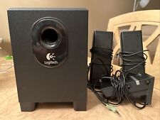 Logitech X-240 Computer 2.1 Surround Sound System Black TESTED Works Clean picture