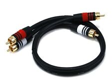 ( 2 Pack ) - 1.5ft Premium 2RCA Male to 2RCA Male Audio Video Cable Gold Plated picture