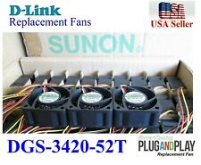 Set of 3x Quiet Version Replacement fans for D-Link DGS-3420-52T picture
