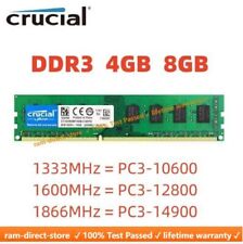 CRUCIAL DDR3 4GB 8GB 1333 1600 1866 Desktop RAM Memory DIMM 240pins DDR3 16GB 32 picture