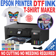 EPSON TANK PRINTER WITH DTF INK HEAT TRANSFER T-SHIRT PRINT NO CUT BUNDLE START picture