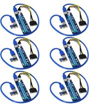 6X FebSmart PCI-E Riser PCIe Ver 006C 6 PIN 16x to 1x Powered Riser Adapter Card picture