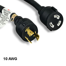 Kentek 10' ft 10 AWG Power Cord NEMA L5-30P to NEMA L5-30R 30A/125V SJT Black picture