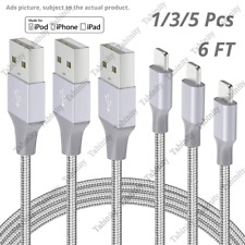 Lot Braided USB Cable Heavy Duty For iPhone 14/13/12/11/XS/XR/8/7/6 Charger Cord picture