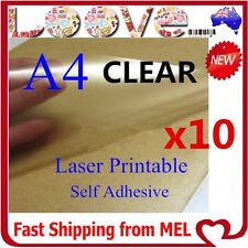 10x A4 Clear Transparent Glossy Self Adhesive Sticker Paper Label Laser Print picture