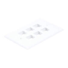 MONOPRICE 6733 WallPlate,Blank,6 Hole, White 14J398 picture