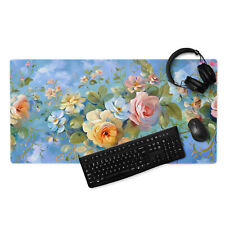 Roses Gaming Mouse Pad, Floral Mousepad, Extended Deskmat, Computer Desk Mat picture