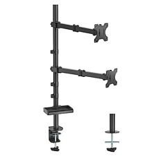 Dual Vertical Monitor Mount with Storage Tray, Stacked Monitor Stand Dual Arm picture