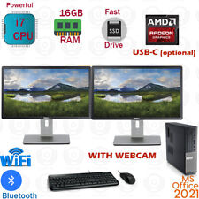 FAST Custom Dell PC i7 | Win10 | 1TB SSD 16GB RAM | USB-C | Dual Monitor Desktop picture