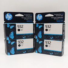 Lot of 4 GENUINE HP 932 Black Ink Cartridges CN057AN Sealed New (Expired 03/24) picture