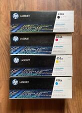 GENUINE HP 414X HIGH YIELD BLACK & HP 414A CYAN YELLOW MAGENTA COLOR TONER SET picture