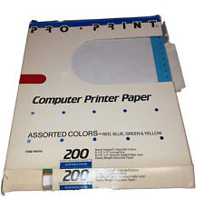 vintage continuous feed printer paper 4 x 50 sheets assorted colors 9.5 x 11 new picture