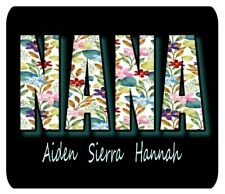 Personalized Nana Floral Black Mouse Pad Neoprene Custom Monogrammed Mousepad picture