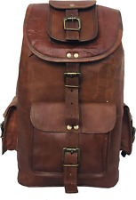 16'' Genuine Leather Vintage Handmade Casual Messenger Laptop Backpack...  picture