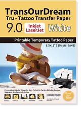TransOurDream White Printable Temporary Tattoo  (A+B per Set, 10 Sets, 8.5x11
