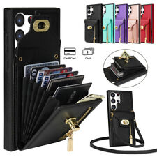 Crossbody Card Slot Leather Cover Case For S20 S21 S22 S23 Note 20 Ultra picture