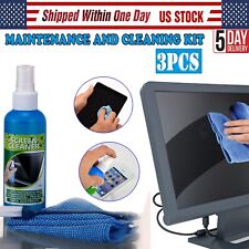 3in1 Screen Cleaning Kit Cloth Wipe Brush TV Tablet Laptop Computer Lens Cleaner picture