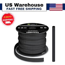 GearIT (100ft, 1/4 Inch) PET Expandable Cable Management Sleeve Wire Loom Cord C picture