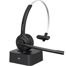 Mpow M5 Bluetooth Headset Noise Cancelling Truck Driver Headphones Charging Dock picture