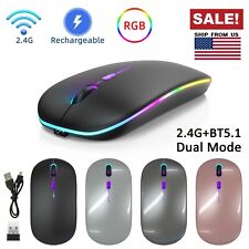 2.4GHz Wireless Bluetooth 5.1 Dual Mode LED Mouse Rechargeable RGB For PC Laptop picture