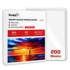 200 Sheets Koala Glossy Inkjet Printer Paper 8.5x11 30lb 115g Thin for Chip Bags picture