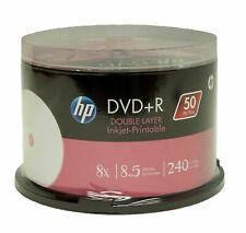 50 HP 8X Blank DVD+R DL Dual Double Layer 8.5GB White Inkjet Printable Disc picture