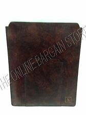 Pottery Barn Saddle Leather Tablet iPad Case Holder Cognac Monogrammed S  picture
