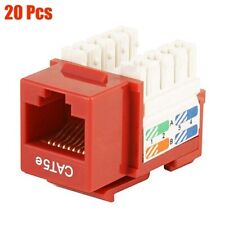 20x Cat5E RJ45 Network LAN Ethernet Keystone Jack 110 Punch Down Wall Plate Red picture