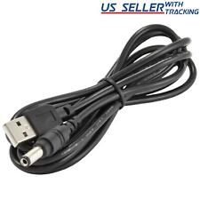 USB Male to 5.5mm x 2.1mm Barrel 5V DC Power Cable, 20 AWG Copper, 150cm / 5ft picture