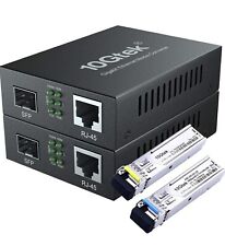 Pair Of Gigabit Ethernet Bidi Media Converter, Single LC Fiber To Ethernet RJ-45 picture