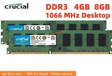 CRUCIAL 4GB 8GB DDR3 1066 MHz PC3-8500 Desktop DIMM 240-Pin Memory RAM 8500U picture