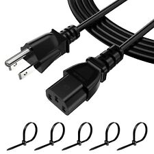 20FT Computer Replacement Power Cord (1 Pack), 3 Prong AC Power Cable, NEMA 5... picture