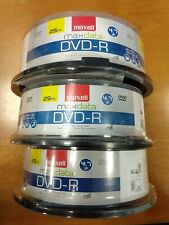 3 Packs of 25: Maxell DVD-R 4.7 GB 25 Pack 8 X 120 Minute Spindle New/Sealed 9C picture