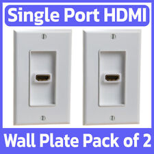 2 Pack HDMI Wall Plate A/V Single Port Face Plate 4-in HDMI Cable Coupler White picture