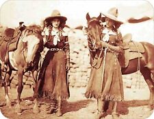 2 Rodeo Cowgirls Photo Art Standard Mouse Pad Vintage 1930s picture
