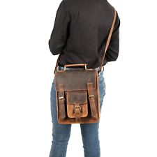 Handmade Leather Shoulder Satchel Messenger Crossbody case Tablet Bag For Women picture
