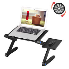 360°Adjustable Laptop Table Folding Lap Desk Notebook Stand W/ Cooling Fan picture