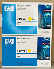 LOT OF 2 HP COLOR LASERJET PRINT CARTRIDGES Q5952A Yellow for 4700 picture