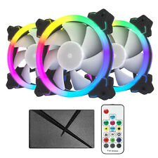3 Pack 120 mm ARGB Quiet Computer Case PC Cooling Fan LED With Remote Control picture