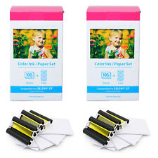 2X Fits Canon Selphy CP1300 KP-108IN Color Inks 3115B001 + 4X6 Photo Paper Set picture