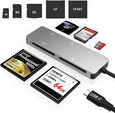 CFast 2.0 Card Reader,USB 3.0 USB C CF/SD/TF/XD Aluminum Memory Card Slot Com... picture