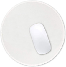Mouse Pad, Premium-Textured Small round Mousepad 8.7 X 8.7 Inch White, Stitched  picture