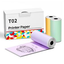 Thermal Printer Paper, Colorful Self-Adhesive Thermal Paper Rolls, White Stic... picture