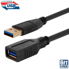 4x 6FT USB 3.0 Type A Male to Female SuperSpeed Data Sync Charge Extension Cable picture