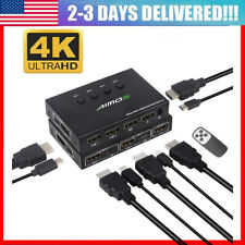 HDMI 4 Ports KVM Switch 4K@60Hz 4 In 1 Out USB Switch for 4 Computers Share US picture