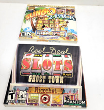 2 PC CD-ROM REEL DEAL SLOTS GHOST TOWN & SLINGO - READ CONDITION - U picture